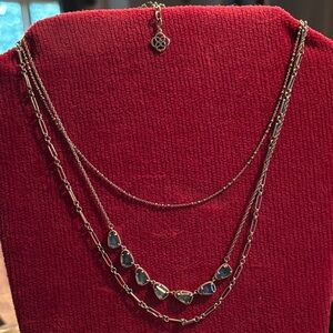 Kendra Scott Silver and Blue Necklace Susanna